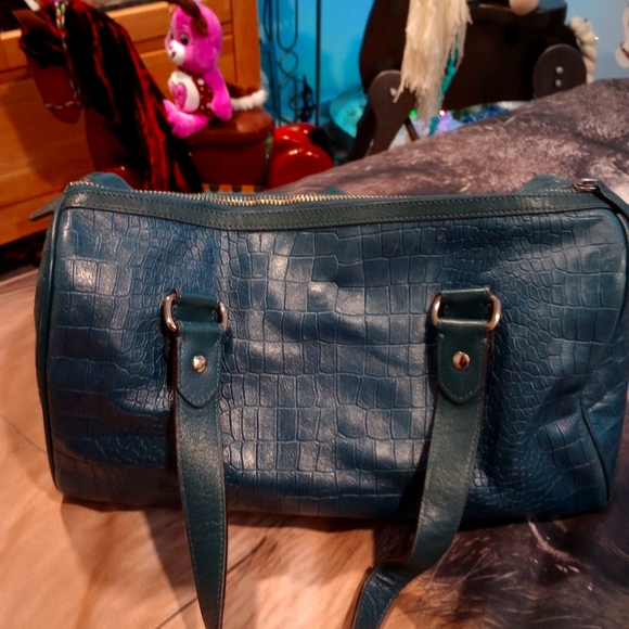 Teal blue Coach medium handbag - Picture 4 of 15